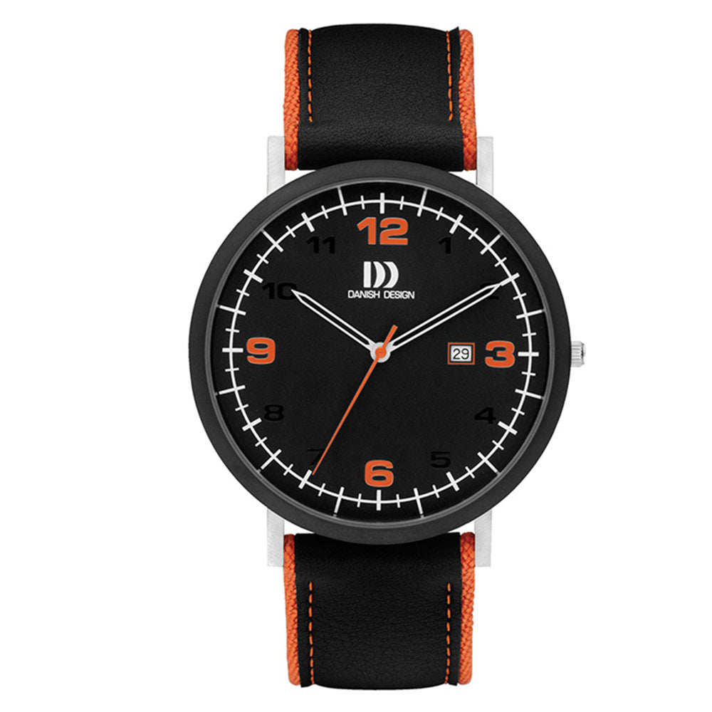 Black ion plated stainless steel orange and black band watch - DDIQ26Q1100