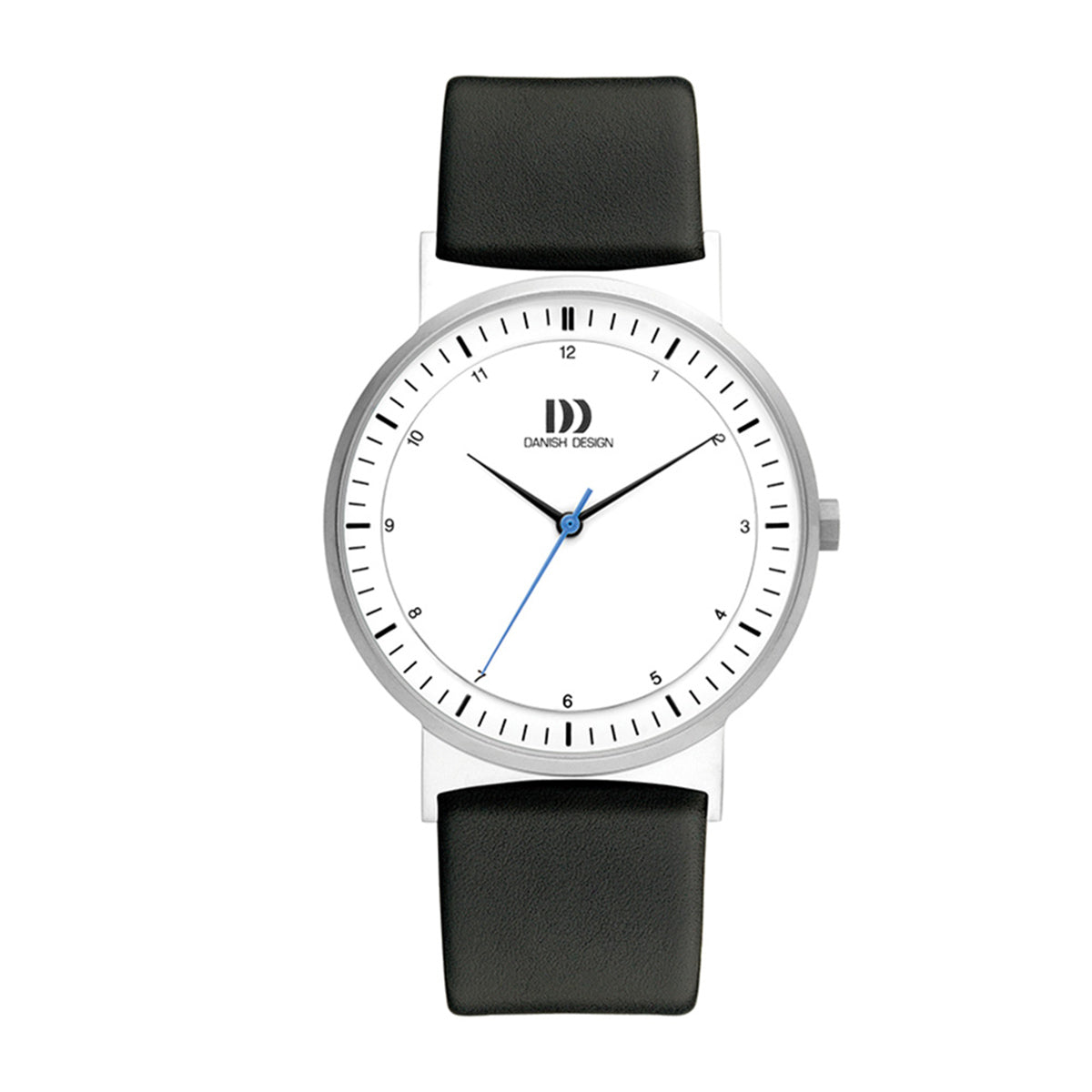 Helsinki stainless steel & black leather watch - DDIQ12Q1189