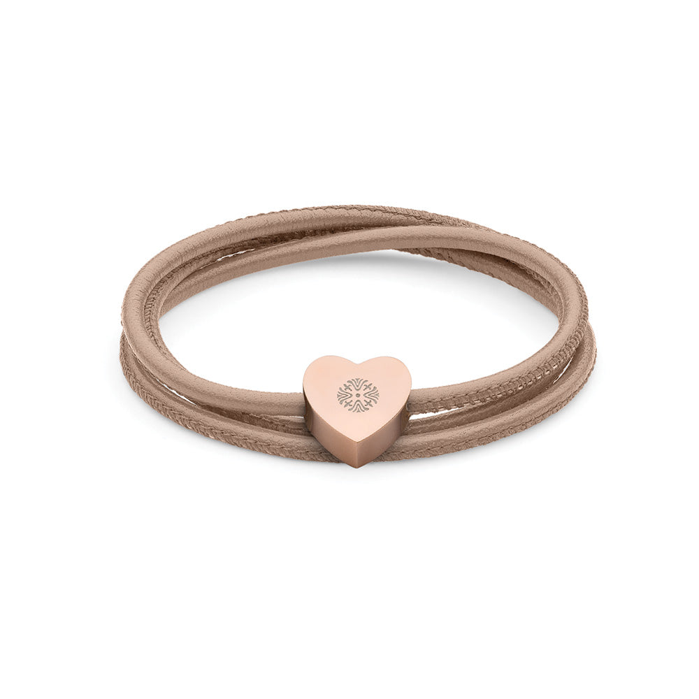 Riola Tan Rose Gold & Leather Bracelet - 155868