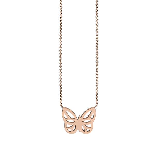 Lariano Butterfly Rose Gold Necklace - 220332