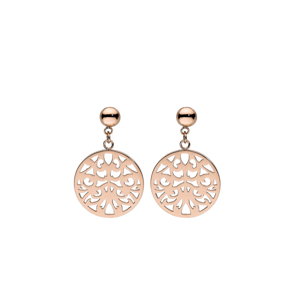 Cascia Flower Rose Gold Earrings - 301579