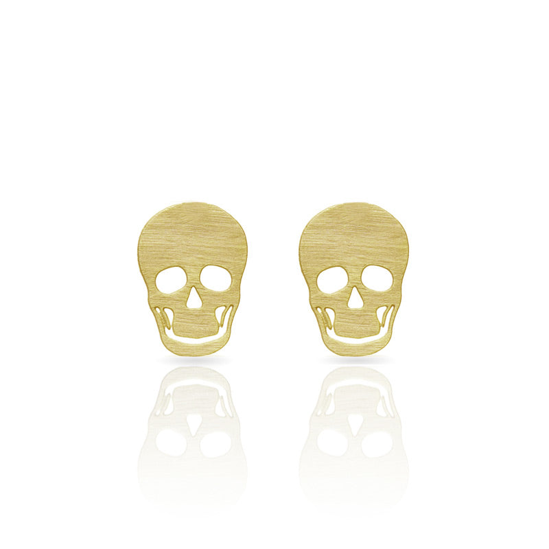 Golden Skull Earrings - 3052017