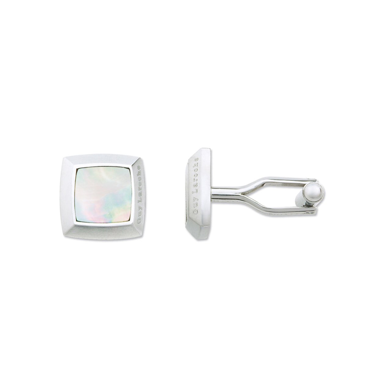 Pearlescent stainless steel square cufflinks - GL4TG418AV