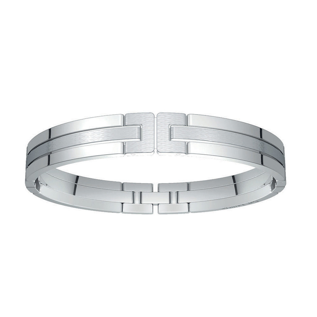 Polished & brushed rectangle stainless steel bracelet - GL4TL702A