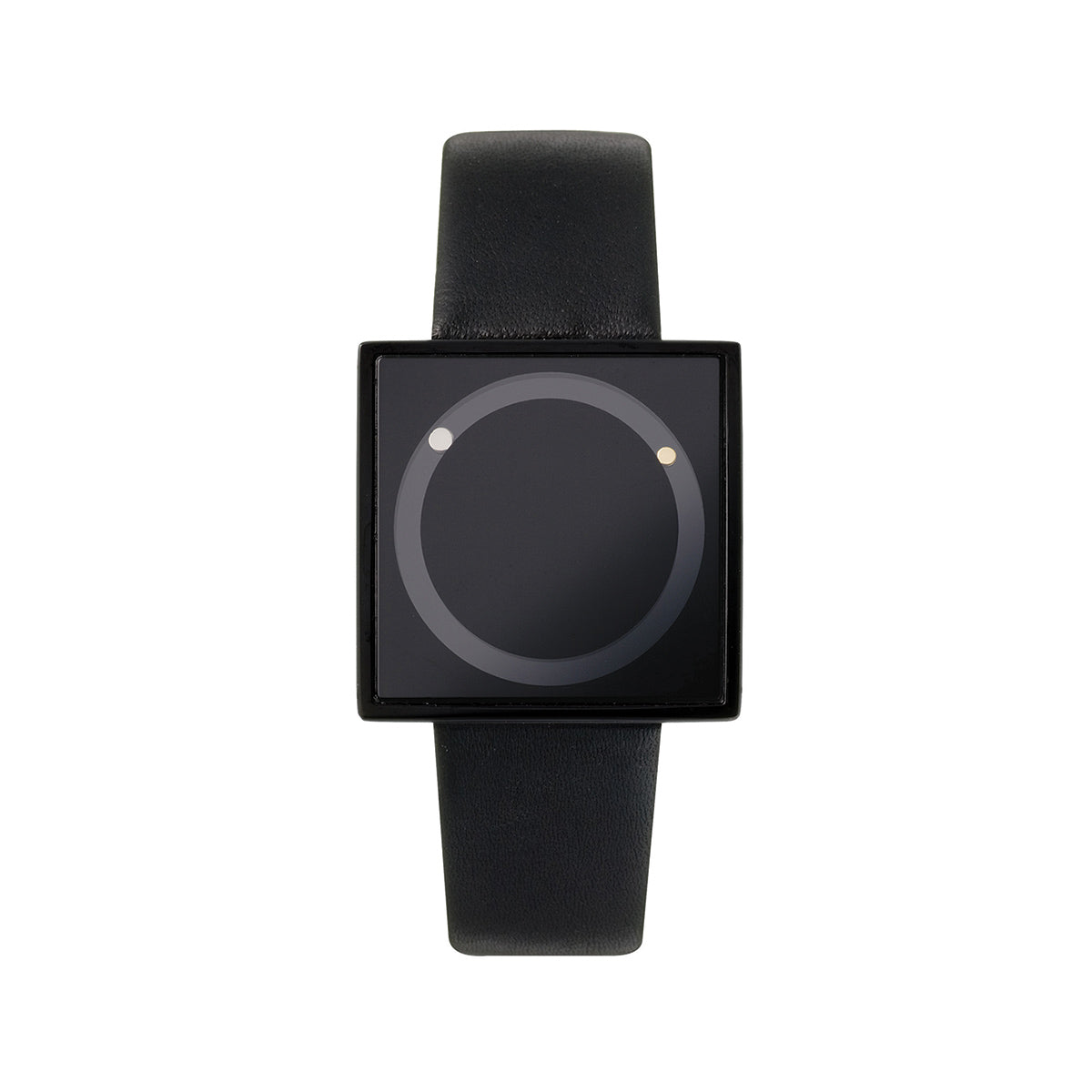 Square black stainless steel and hidden hands watch - DDIV00Q702