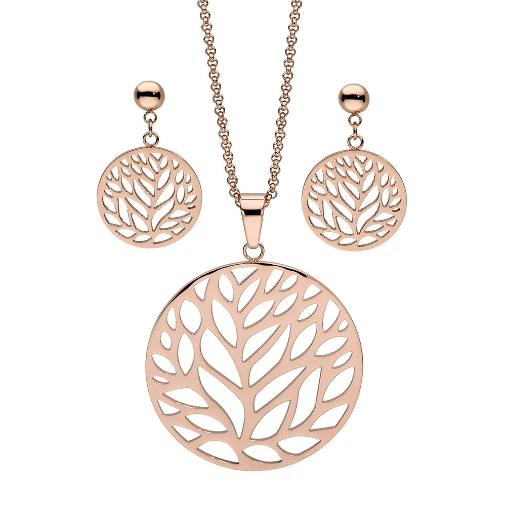 Cascia Tree Rose Gold Earrings - 301576