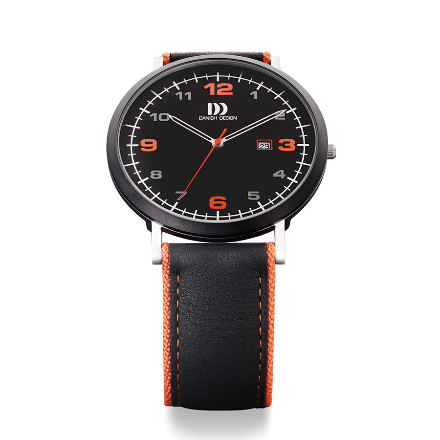 Black ion plated stainless steel orange and black band watch - DDIQ26Q1100