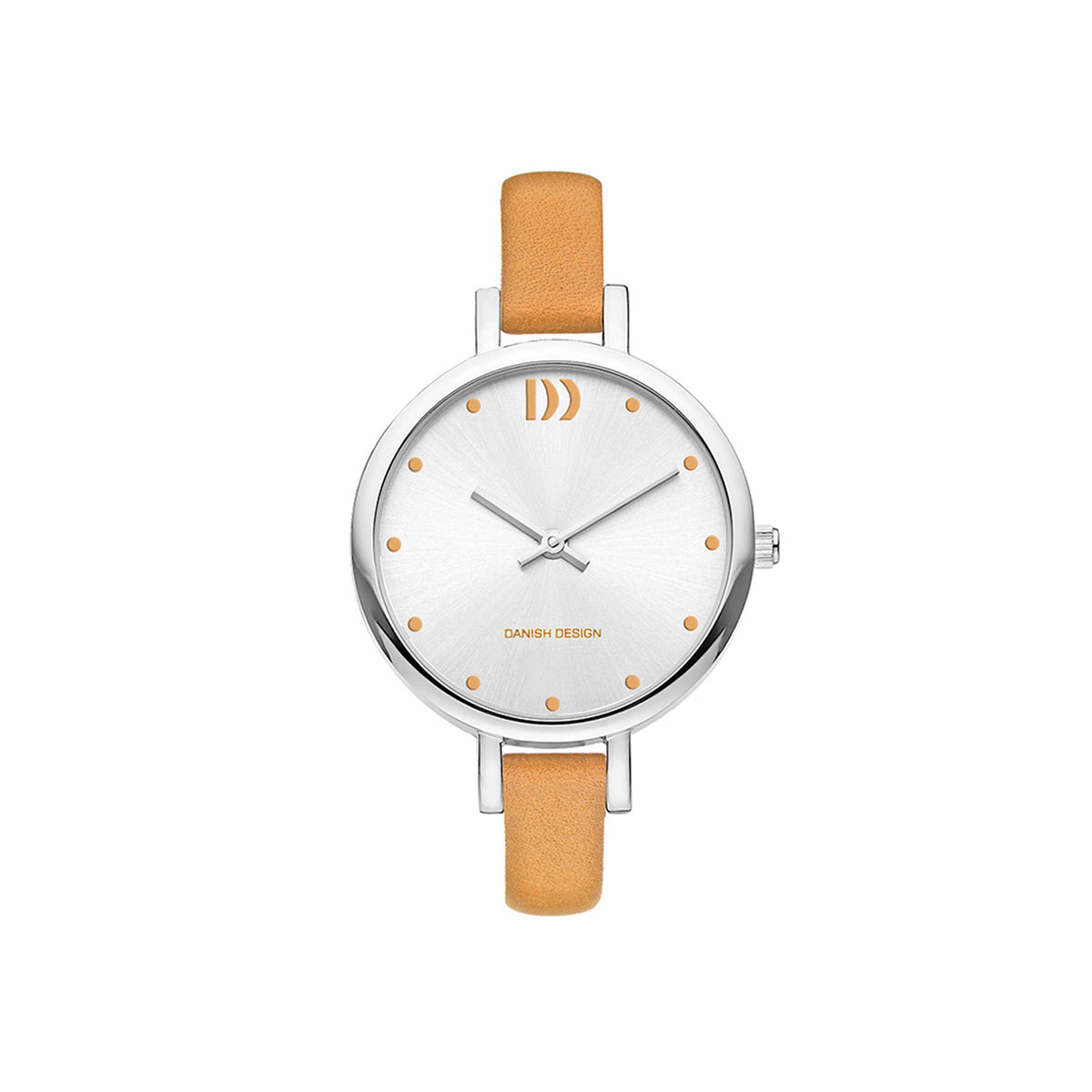 Serene silver dial & tan leather watch - DDIV29Q1141