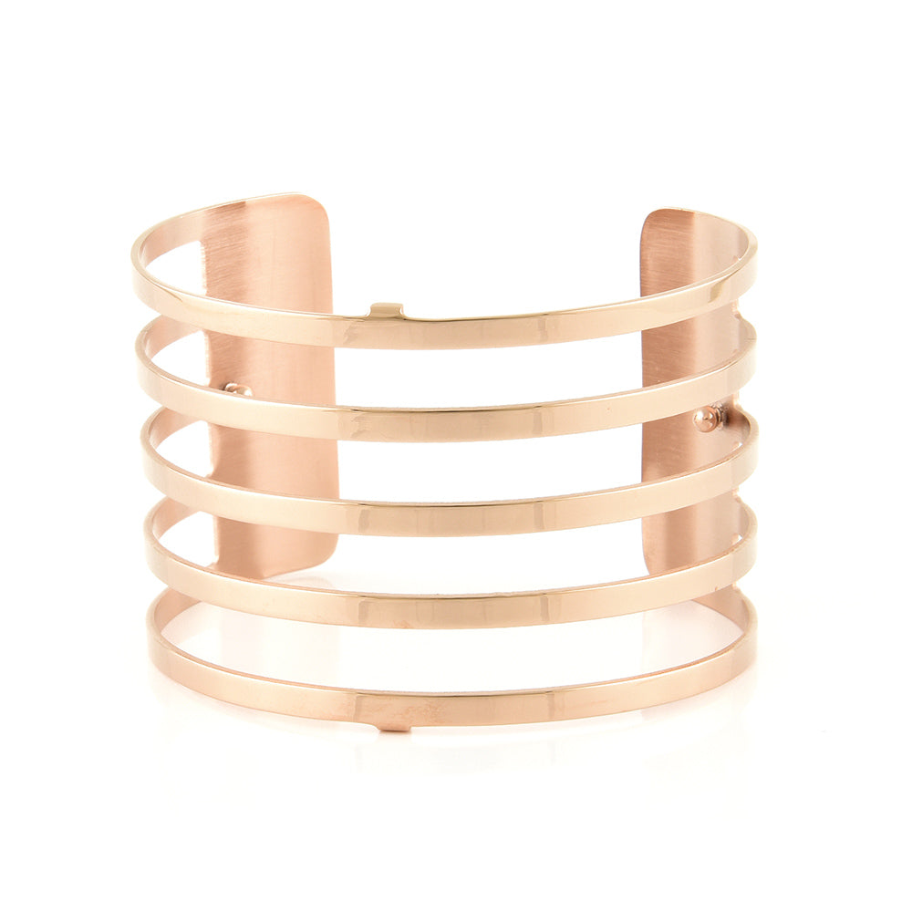 Stripe Wide Rose Gold Bracelet - 186509