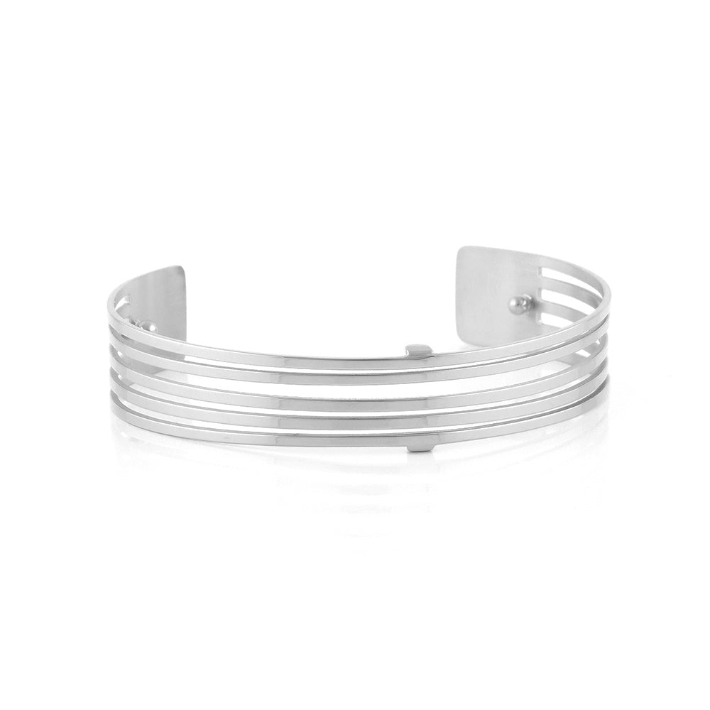 Stripe Narrow Stainless Steel Bracelet - 186511