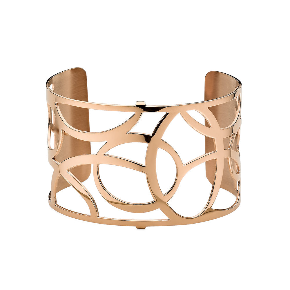 Fluid Wide Rose Gold Bracelet - 186541