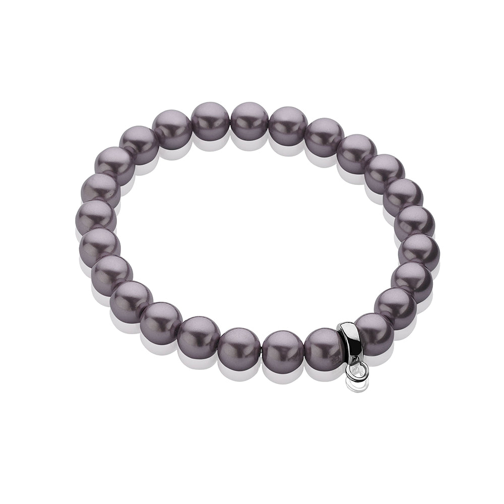 Small Pearl Bead Charm Bracelet - Purple - ZCH-A20P