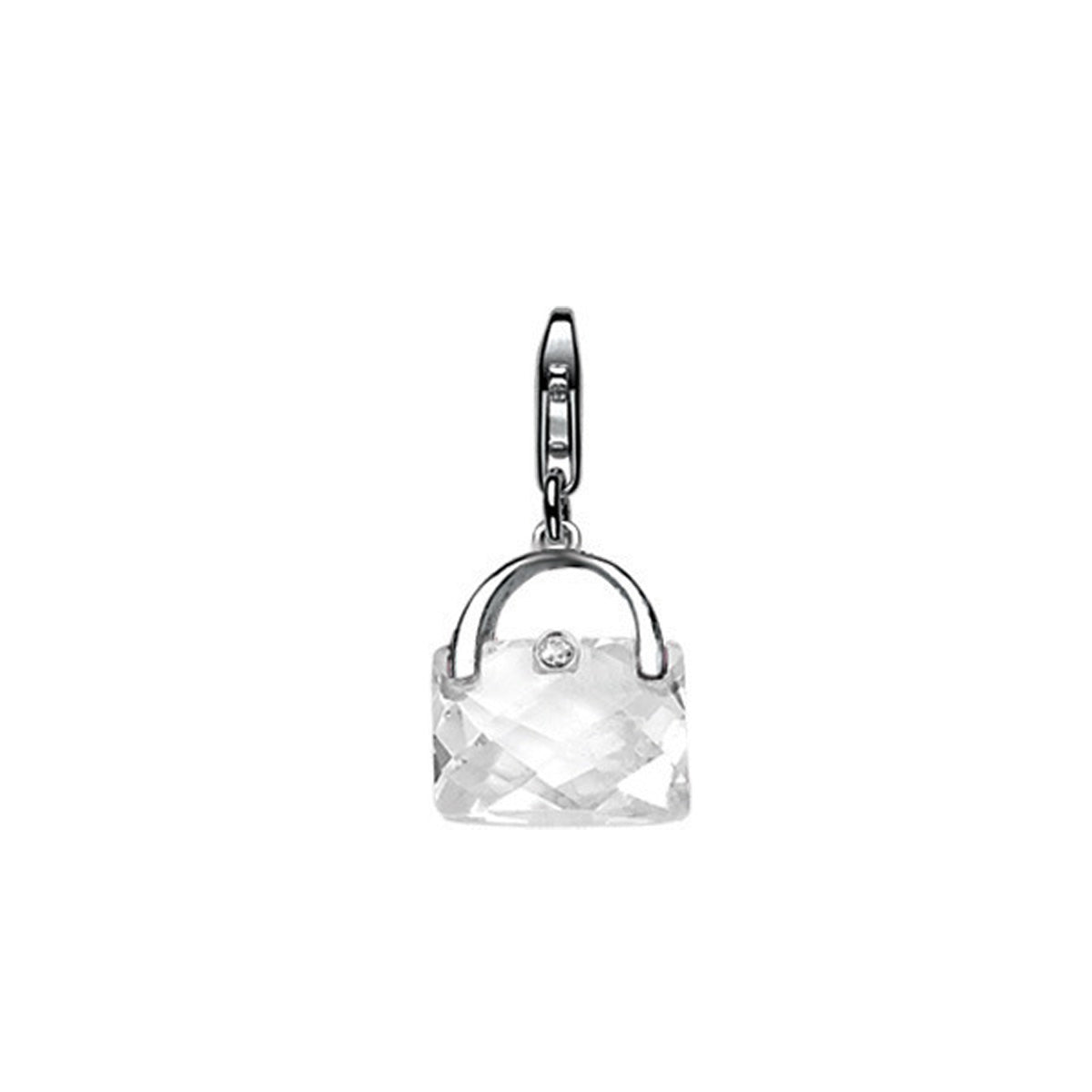 Crystal White Bag Charm - White - ZCH123