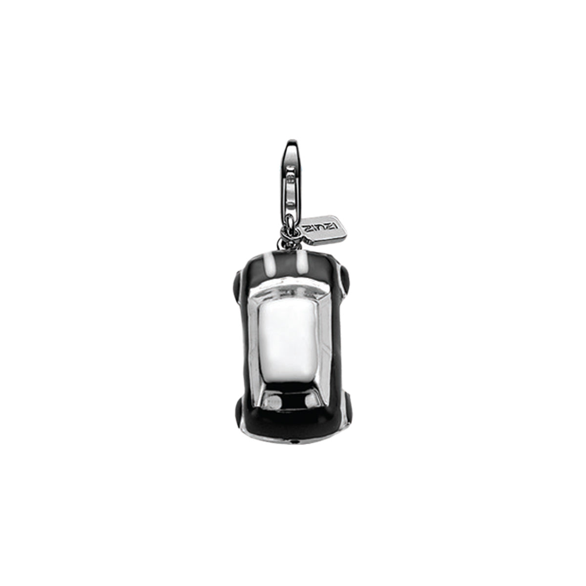 Silver Mini Charm With Enamel - Black & White - ZCH134