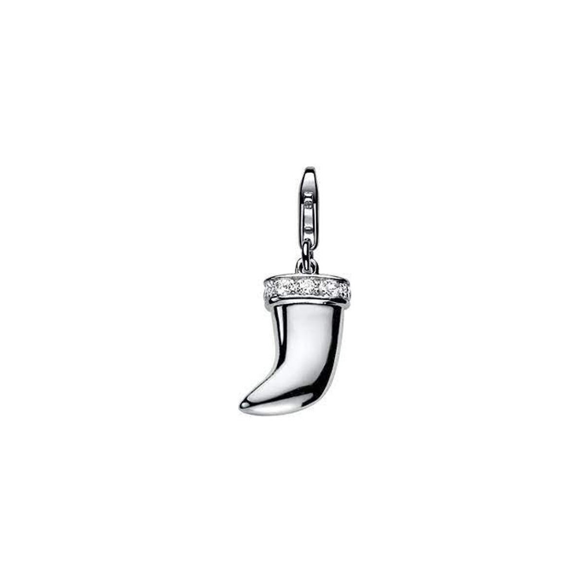 Crystal Glitter Tooth Charm - Silver - ZCH139