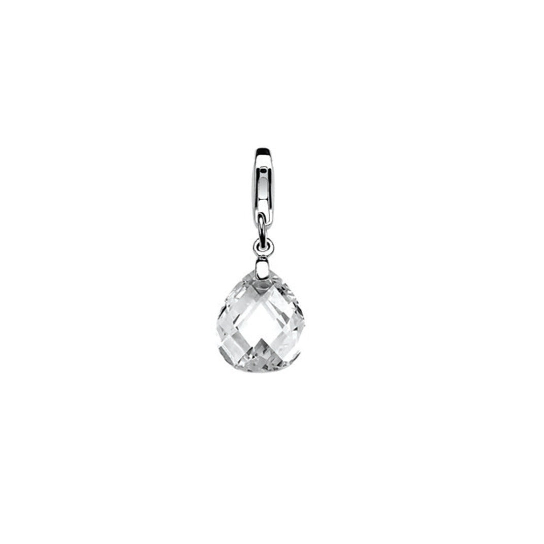 Crystal Tear Drop Charm - White - ZCH155