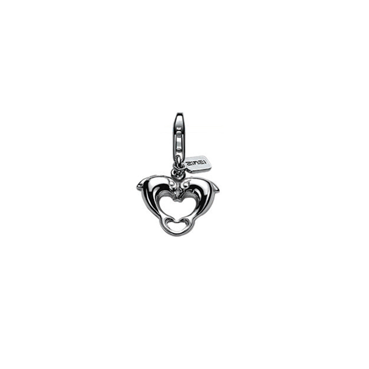 Silver Dolphin Heart Charm - ZCH84