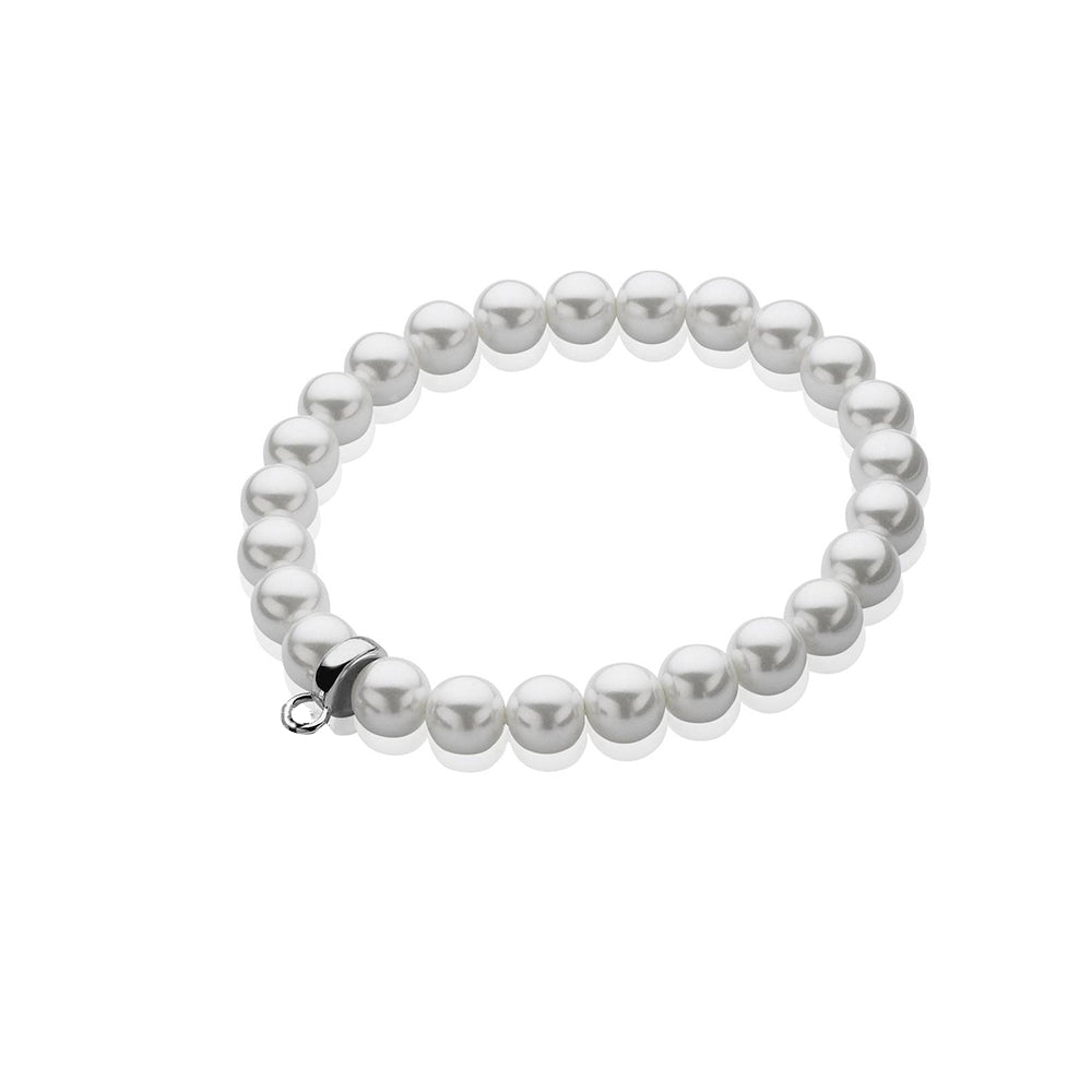 Small Pearl Bead Charm Bracelet - White - ZCHA20W