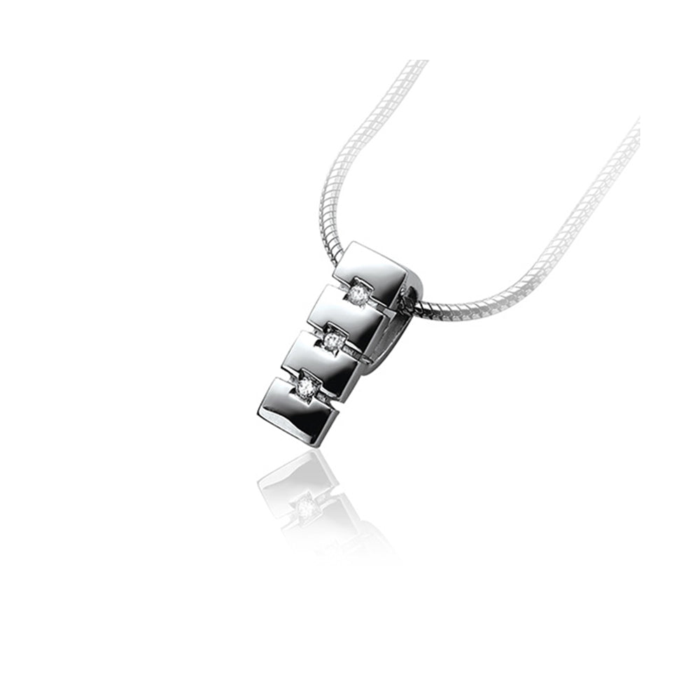 Silver Diamond Rectangle Pendant - ZDH39