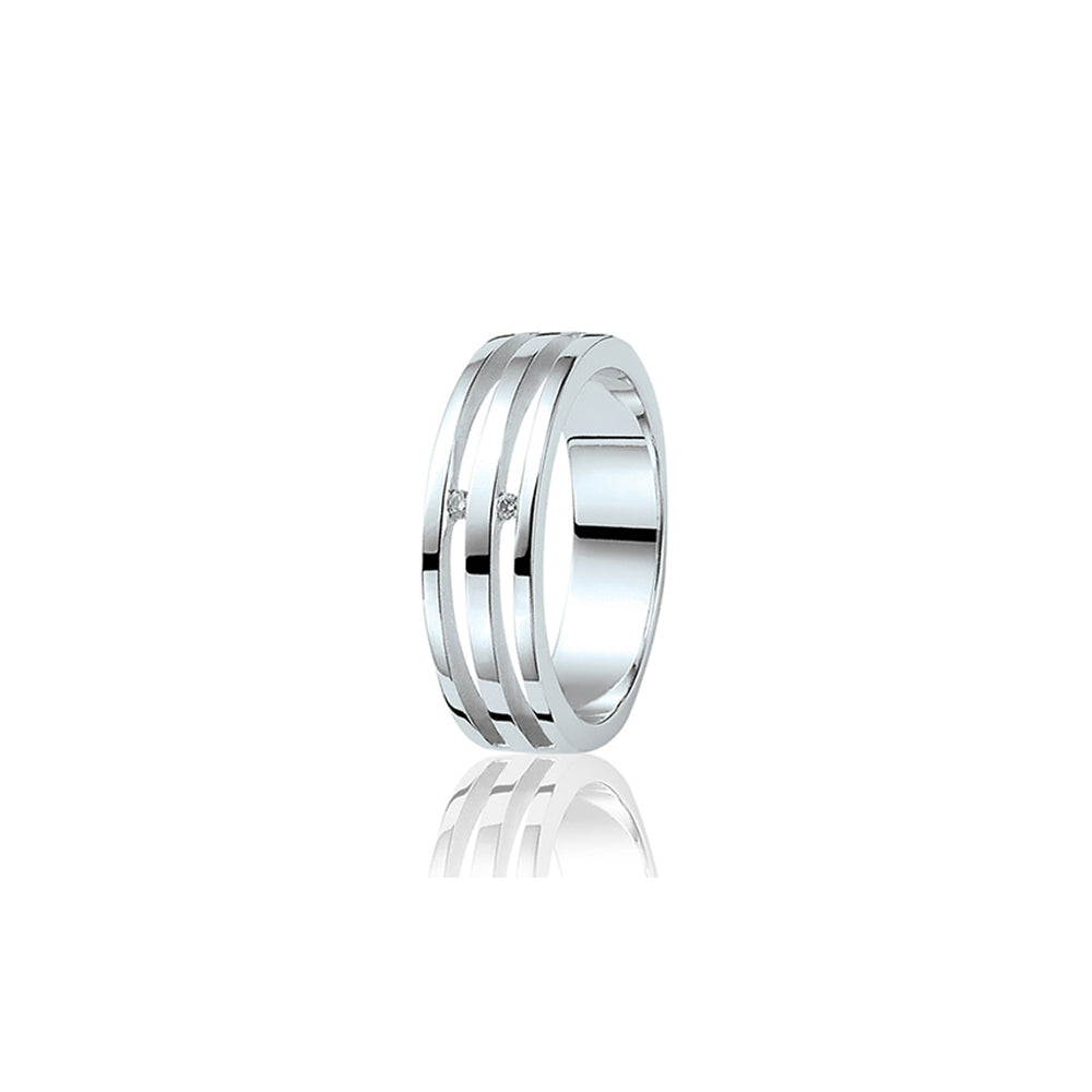 Silver Parallel Diamond Ring - ZDR15