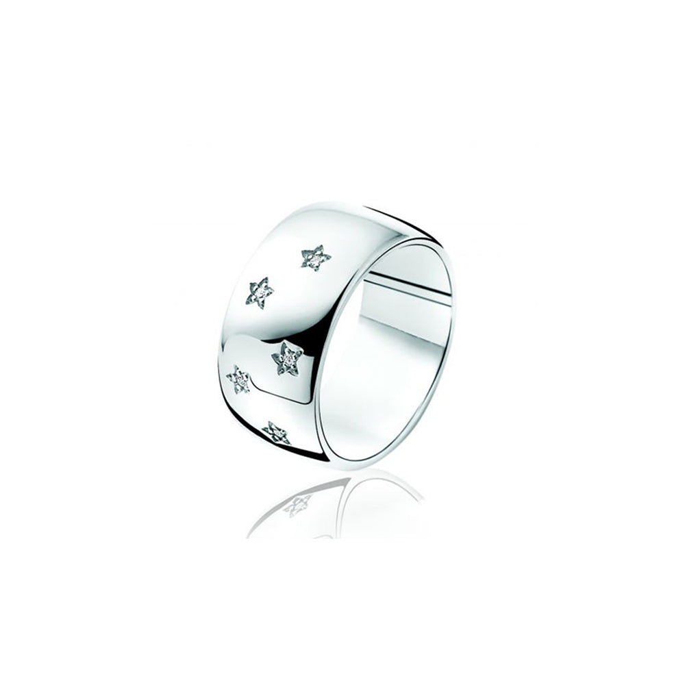 Silver Diamond Star Ring - ZDR47