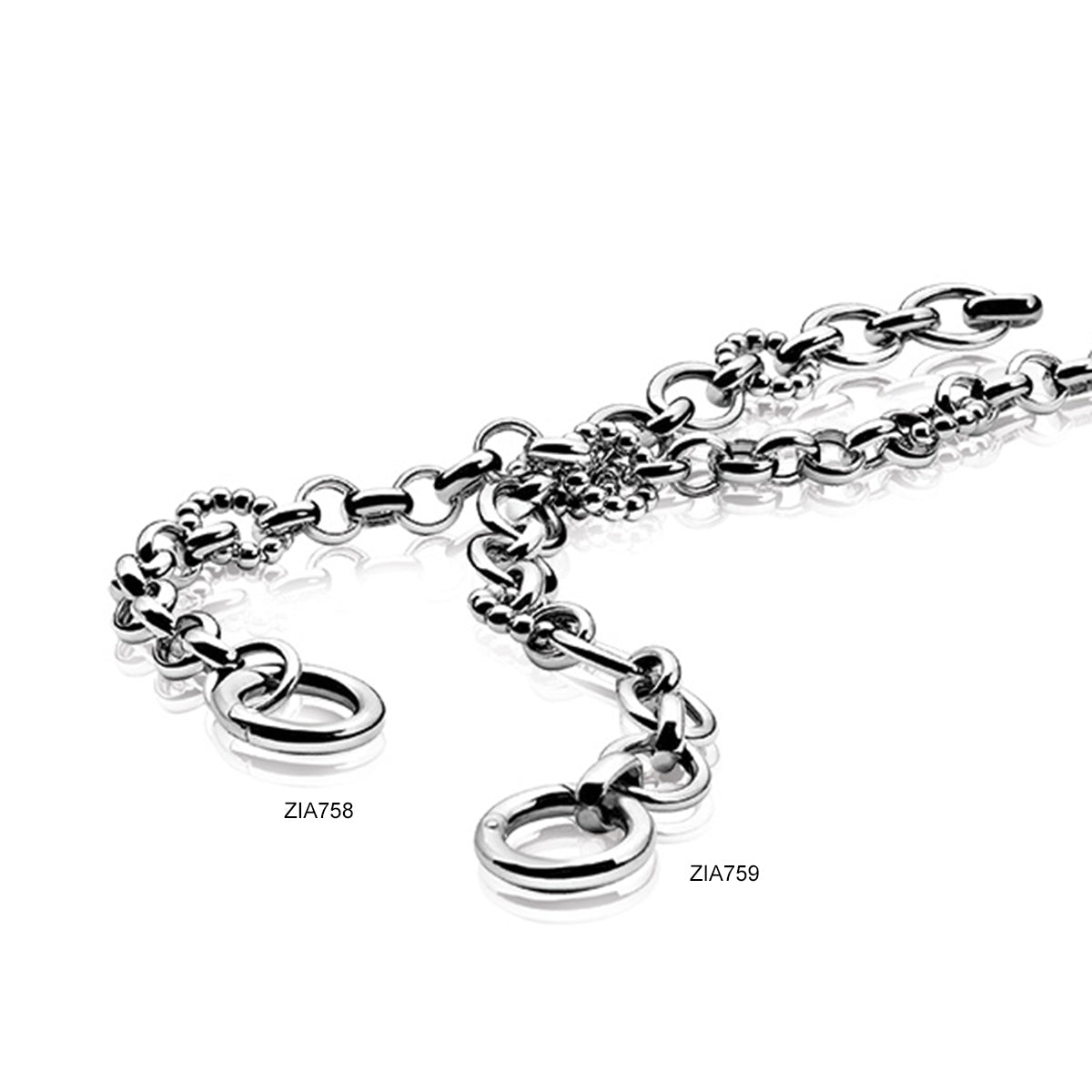 Silver Chain Bracelet With Lock - ZIA758