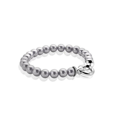 Grey Pearl Bead Bracelet Strand - ZIA401G