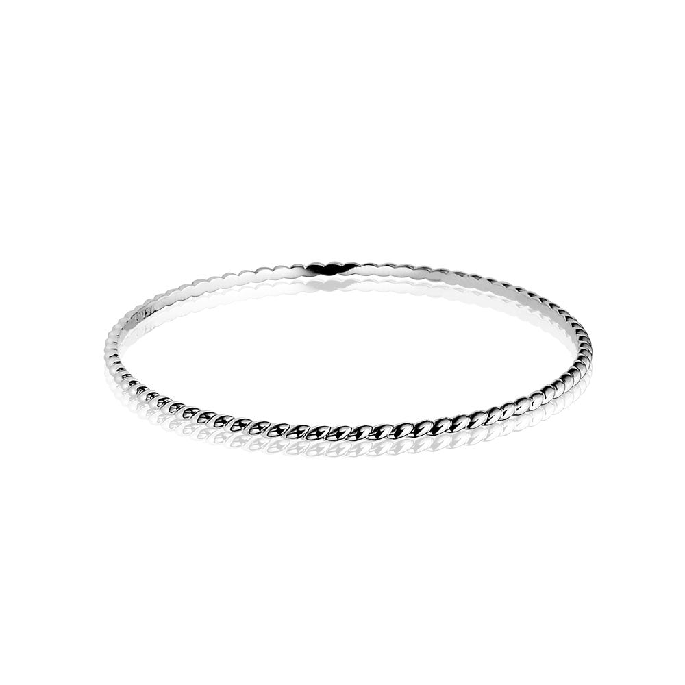 Silver Twisted Bangle - ZIA604