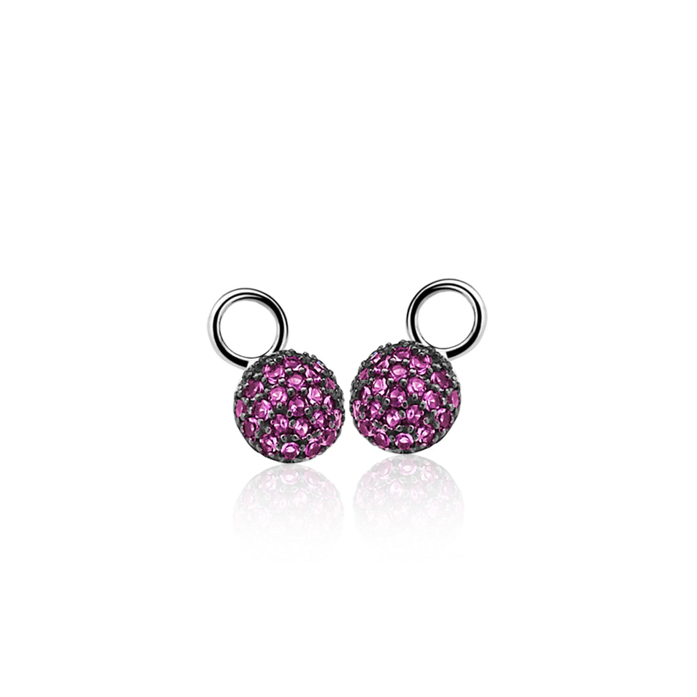 Earring Pendants- Magenta CZ - ZICH915R