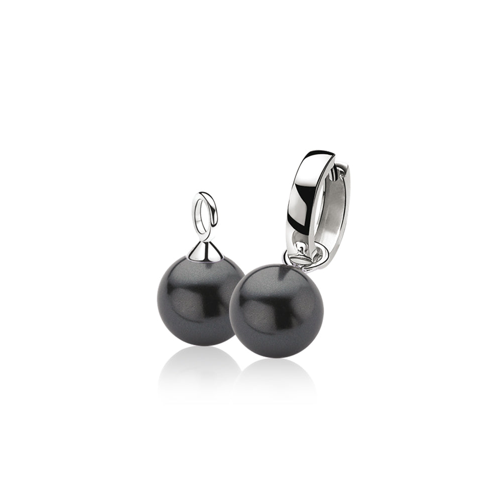 Earring Pendants - Black Pearl - ZICH305Z