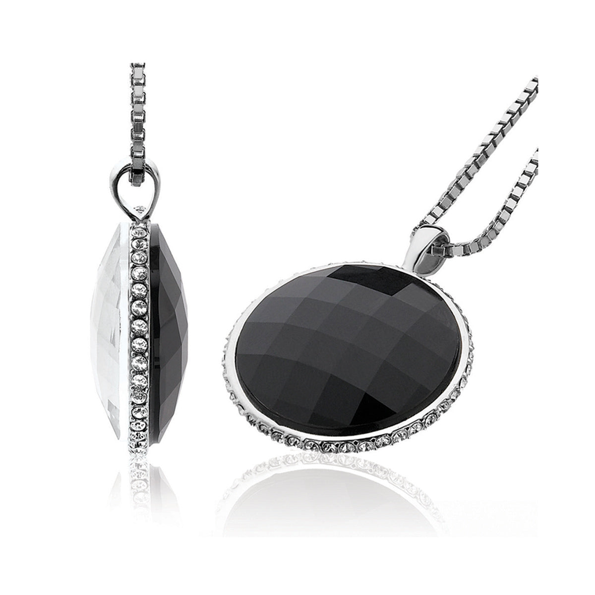 Double Sided Large Pendant- Black & White - ZIH628