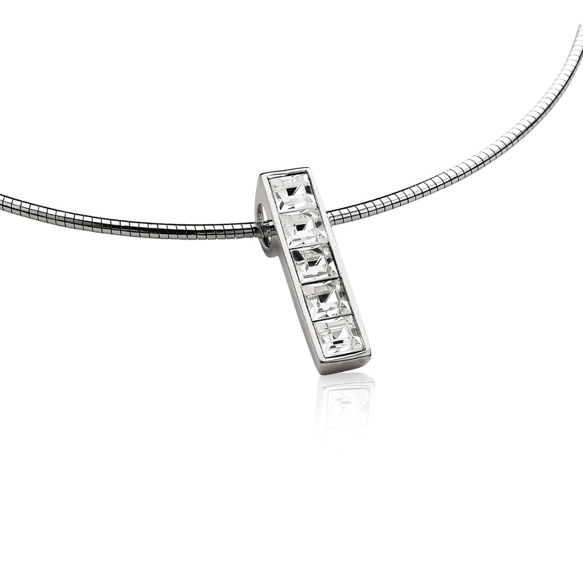 Crystal Rectangle Pendant - White - ZIH629