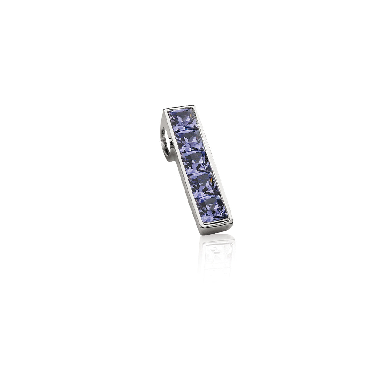 Crystal Rectangle Pendant - Purple - ZIH630