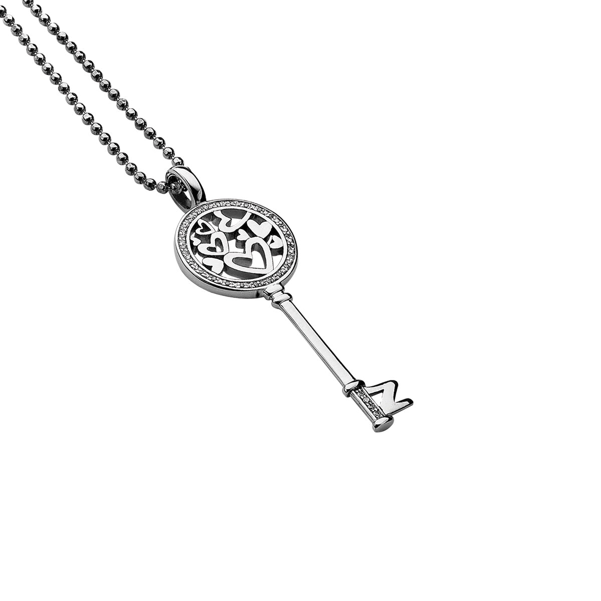 Hearts Key Pendant with CZ - ZIH636Z