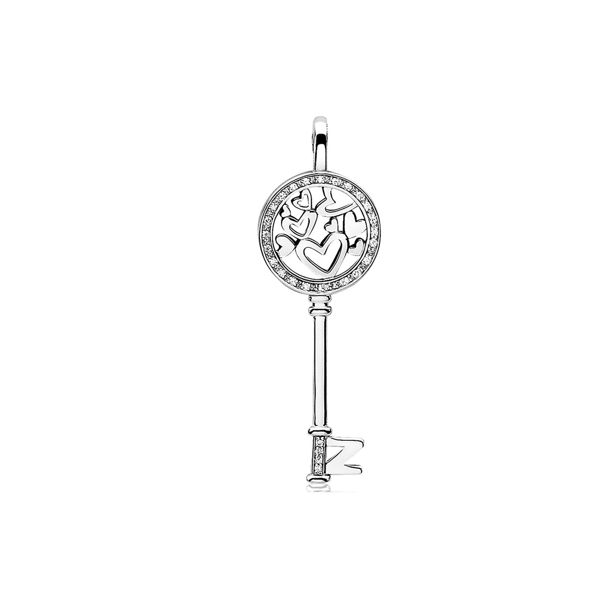 Hearts Key Pendant with CZ - ZIH636Z