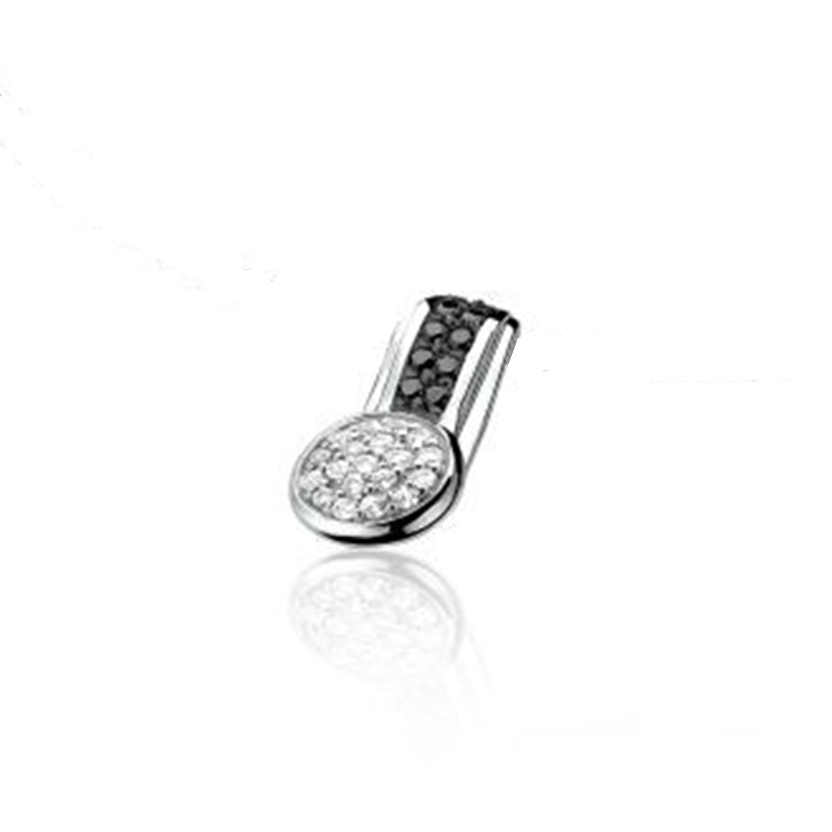 Silver CZ Pendant - White & Black - ZIH669