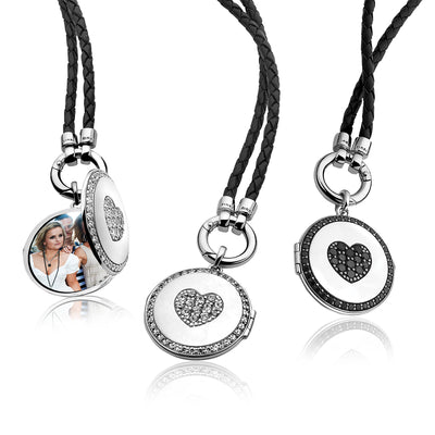 Double CZ Heart Locket - ZIH724