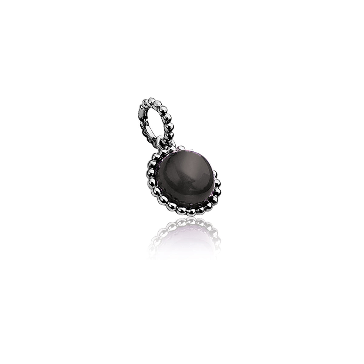 Small Cats-Eye Silver Pendant - Black - ZIH793Z