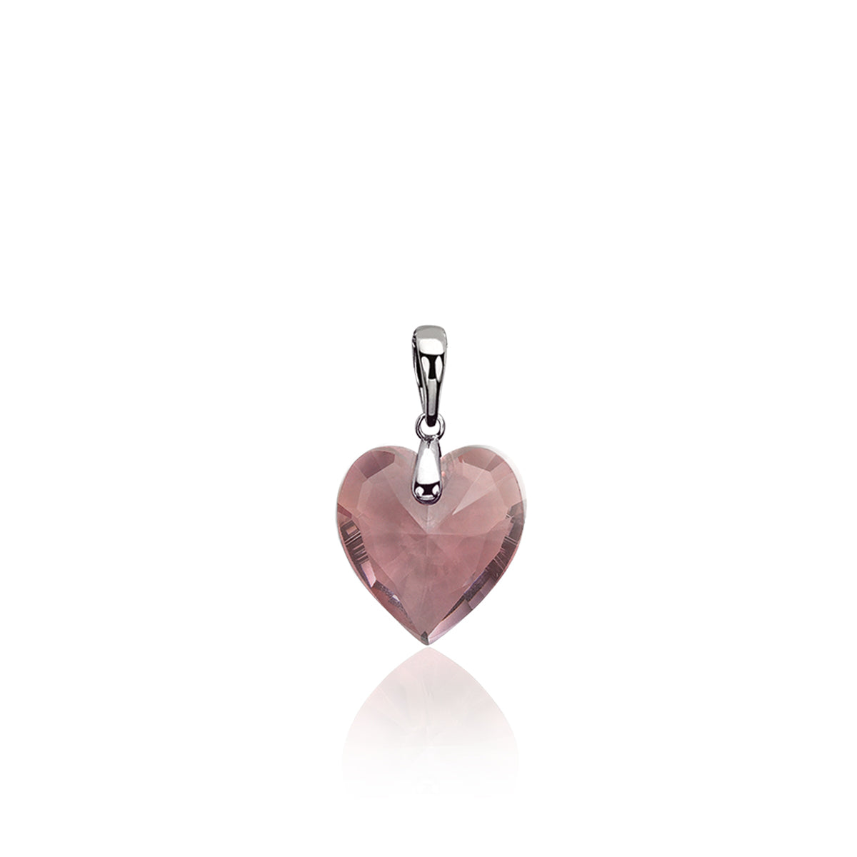 Heart Crystal Pendant - Pink - ZIH858R