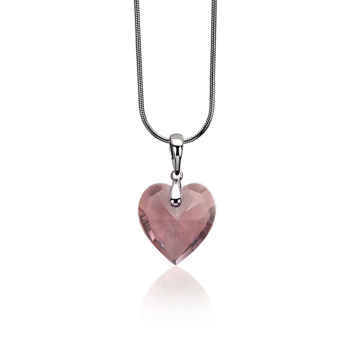 Heart Crystal Pendant - Pink - ZIH858R