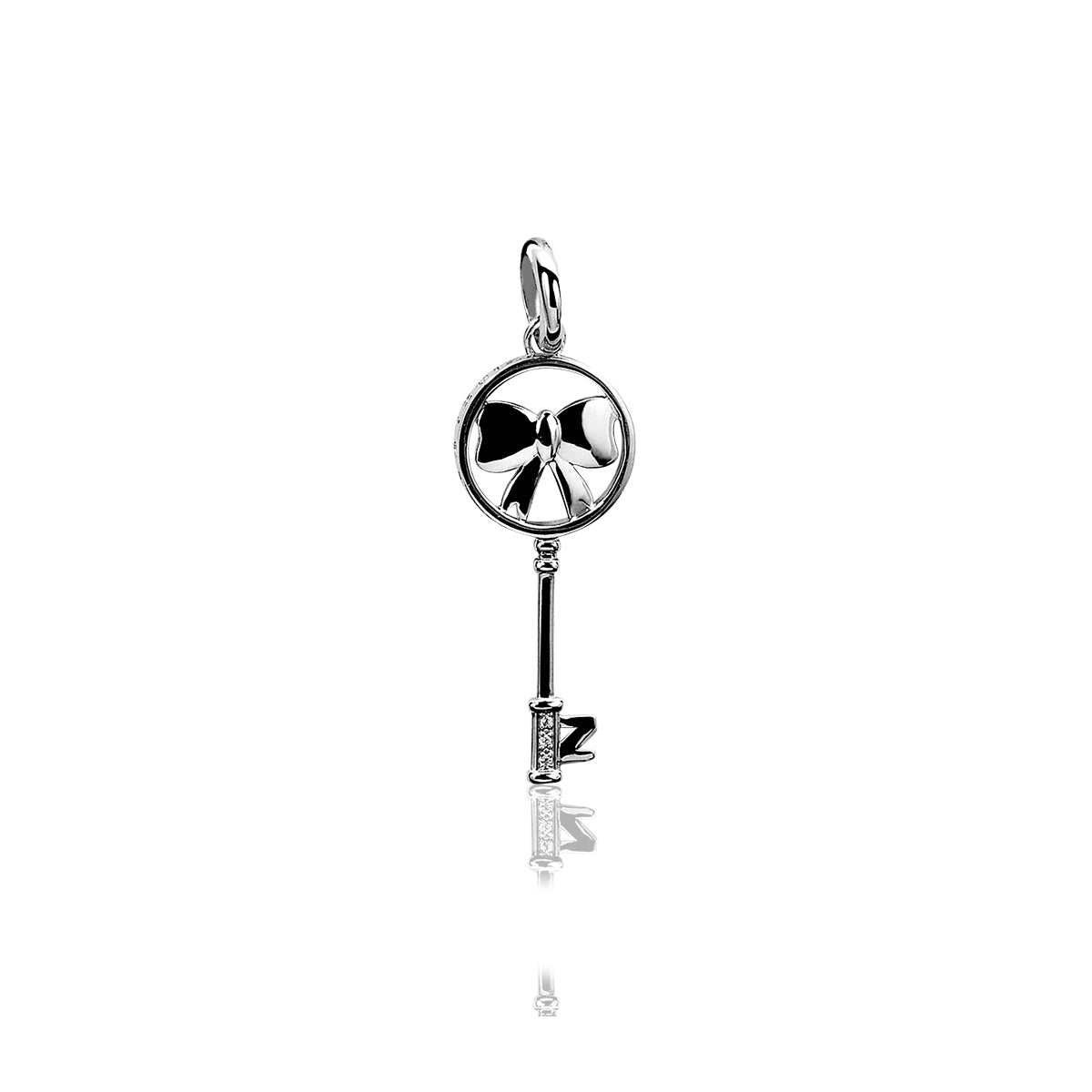 Key Pendant Silver Ribbon - ZIH926