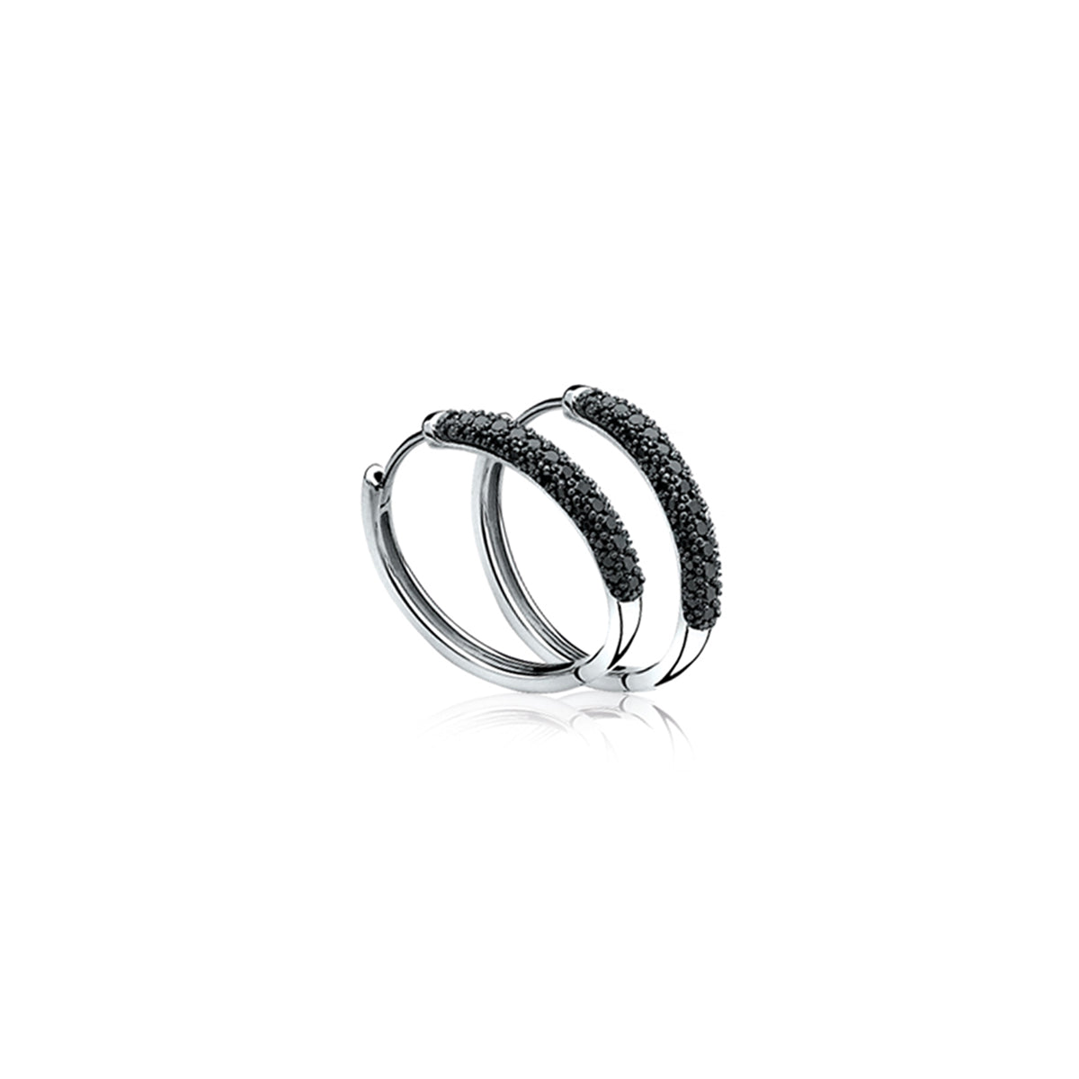 Black CZ Hoop Earrings - ZIO660Z