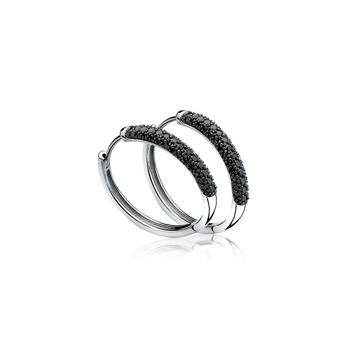 Black CZ Hoop Earrings - ZIO806Z