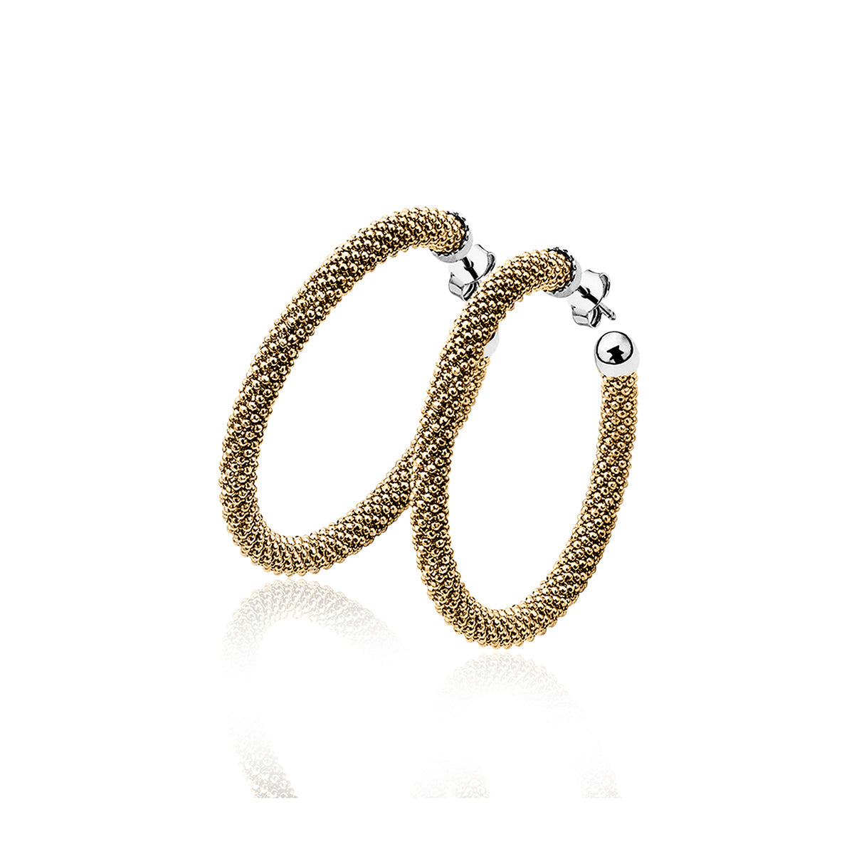 Mesh Hoop Earrings Medium - Gold - ZIO681G