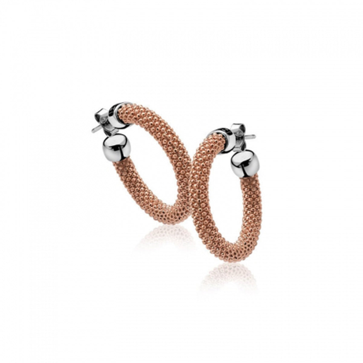 Mesh Hoop Earrings Small - Rose - ZIO681SR