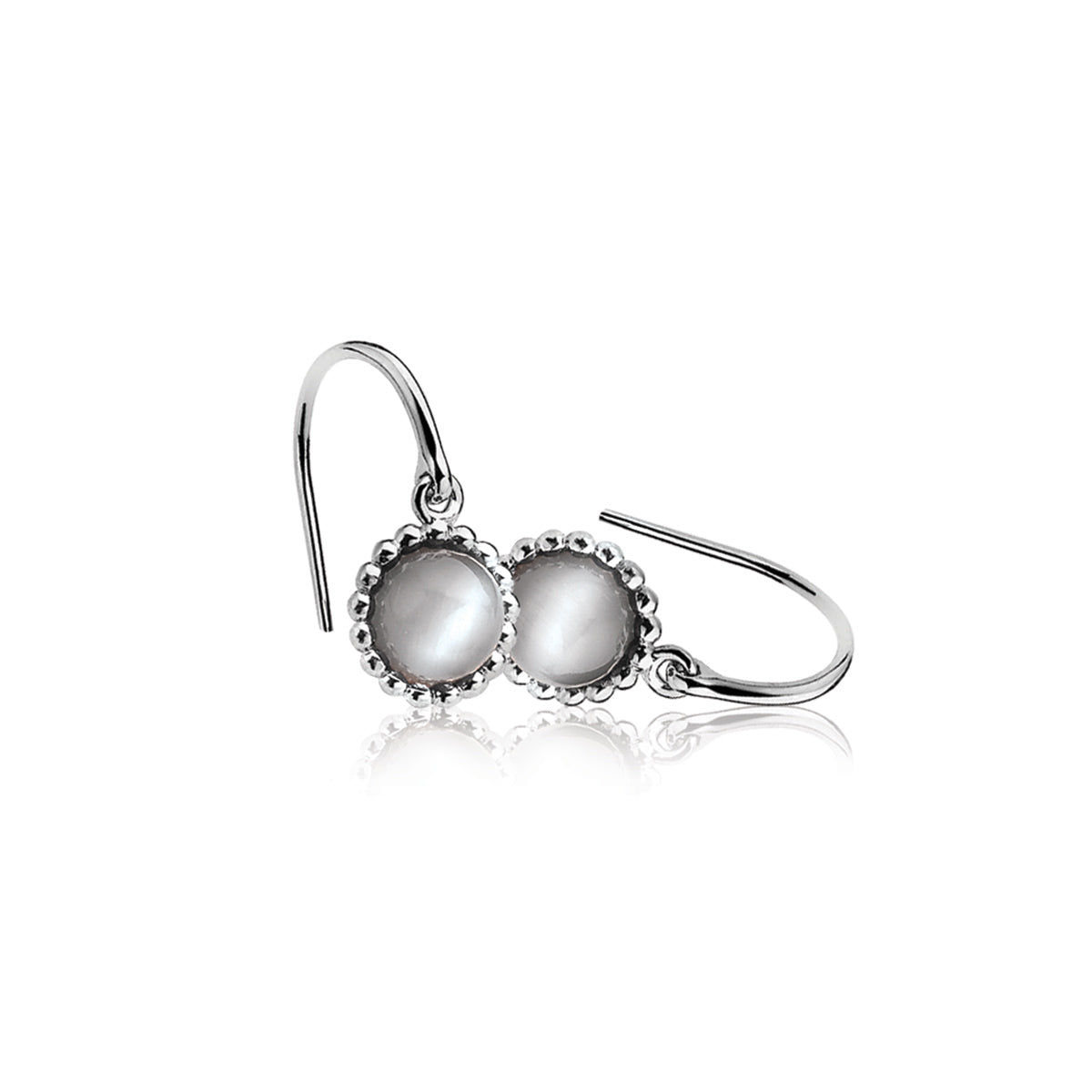 Cats-Eye Drop Earrings - Grey - ZIO793G