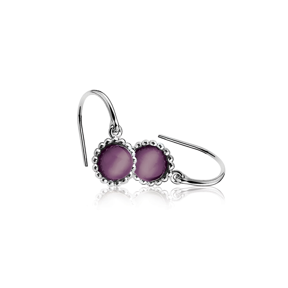 Cats-Eye Drop Earrings - Purple - ZIO793P