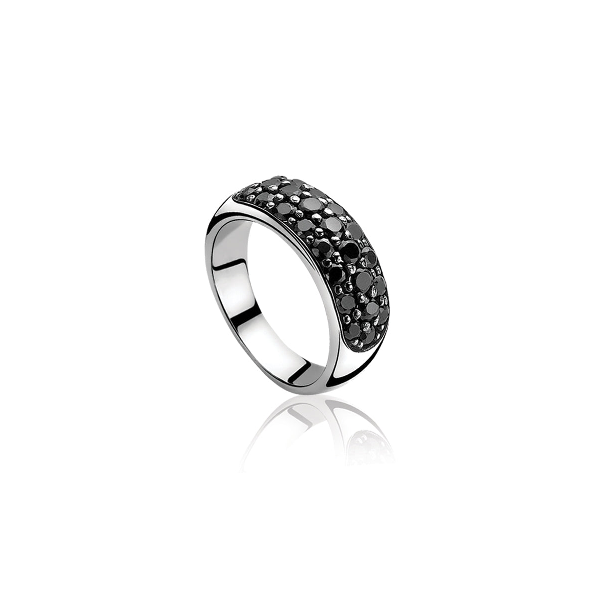 Silver Pavé CZ Ring - Black - ZIR334Z