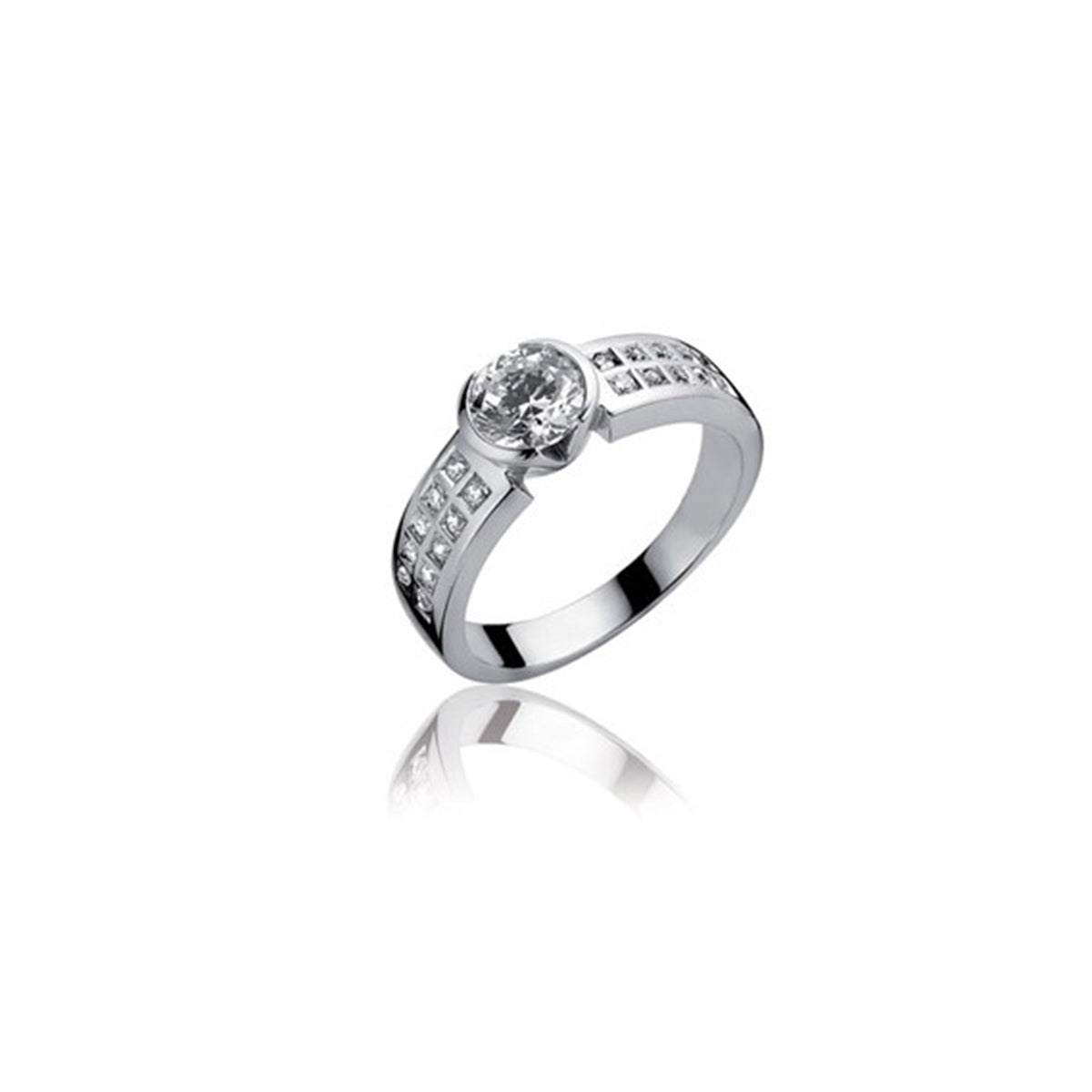 Silver CZ Ring - White - ZIR493