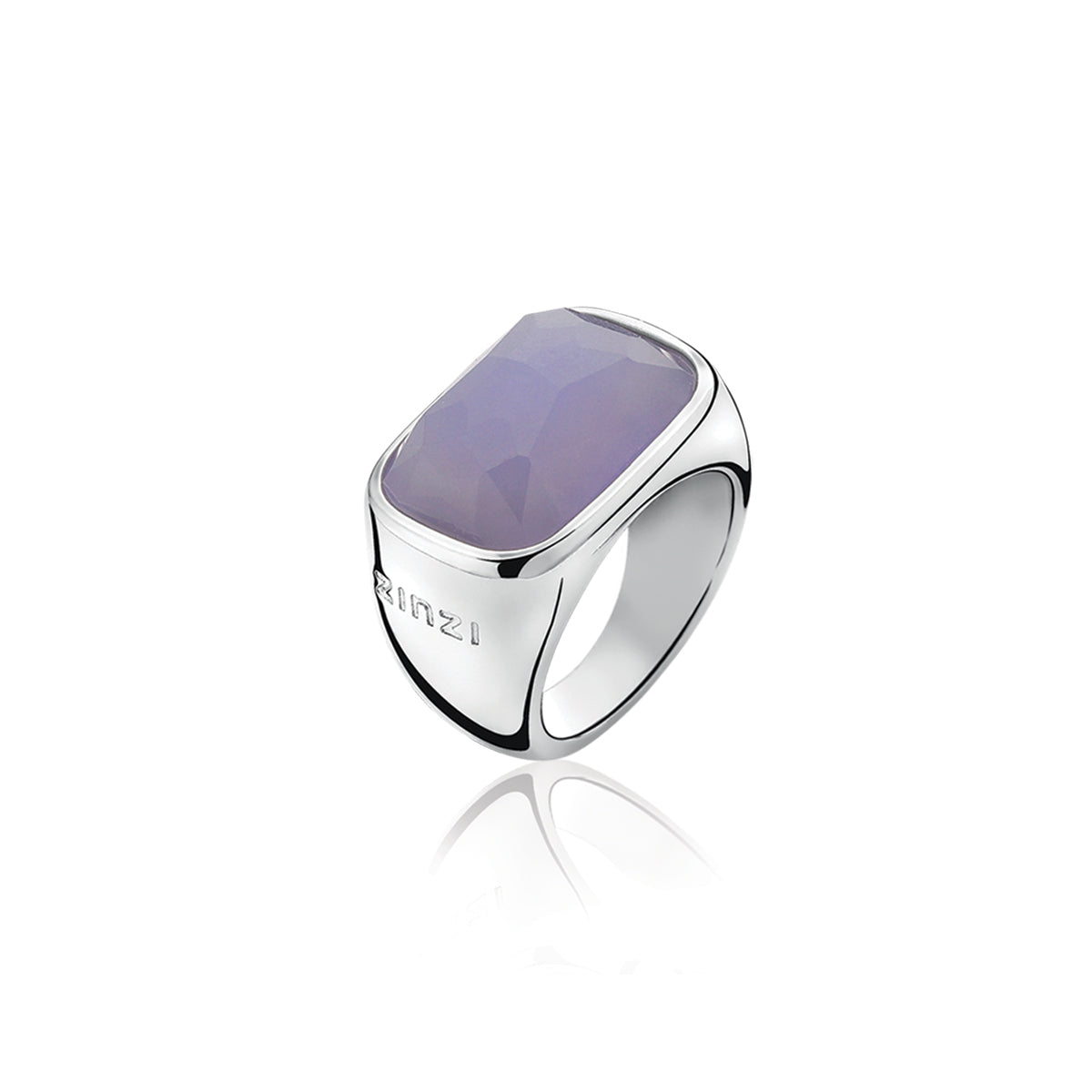 Rectangular Faceted Stone Ring - Purple - ZIR676